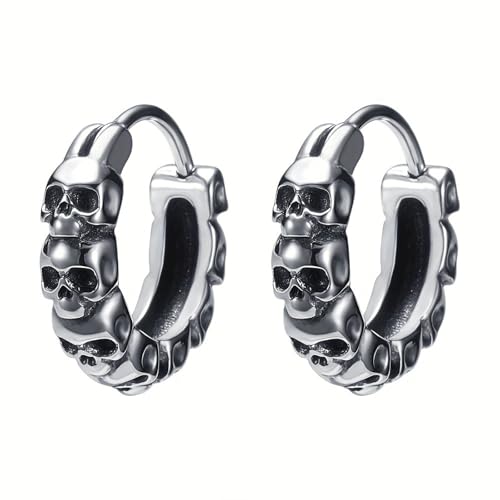 Punk Runde Schädel Ohrringe Mode Retro Rock Edelstahl Männer und Frauen Gothic Pop koreanische Ohrstecker Festland China von Hao Wu Xuan