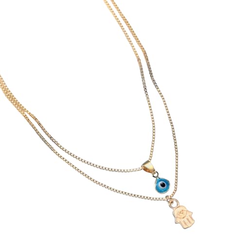 Punk Teufel Evil Eye Anhänger Halskette für Frauen Paar Einfache Schlüsselbein Kette Kristall Türkischer Schmuck Hochzeit Party Geschenk Halsband von Hao Wu Xuan
