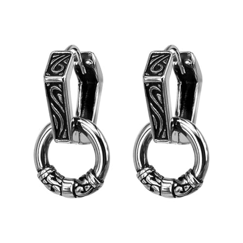 Retro Punk Unregelmäßige Stamm Totem Gravierte Geometrische Tropfen Ohrringe Für Männer Frauen Glamour Persönlichkeit Party Biker Schmuck von Hao Wu Xuan