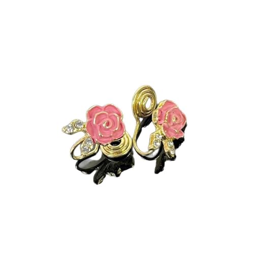 Rosa Blume Clip auf Ohrring Niedliche Frauen Mädchen Schmuck Frau Aretes Para Mujer von Hao Wu Xuan