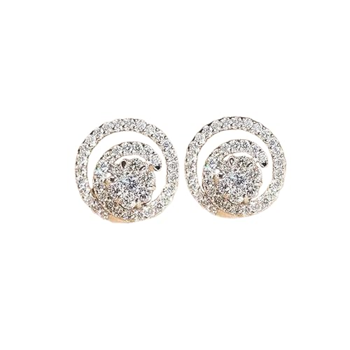 Runde kreisförmige Ohrstecker Transparente kubische schillernde Ohrstecker für Frauen Statement-Schmuck von Hao Wu Xuan