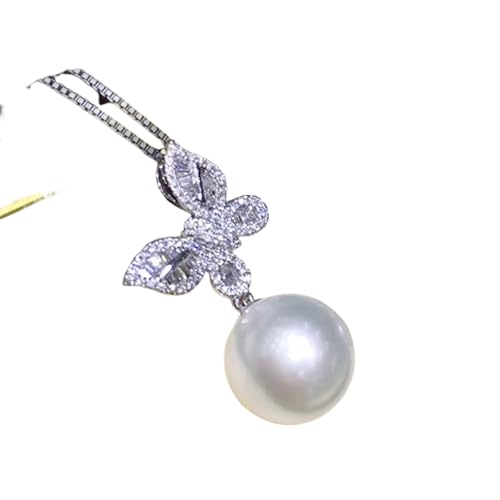 Schmetterling Imitation Perle Anhänger Halskette für Frauen Luxus Trendige Braut Hochzeit Halskette Funkelnder Zirkon Schmuck von Hao Wu Xuan