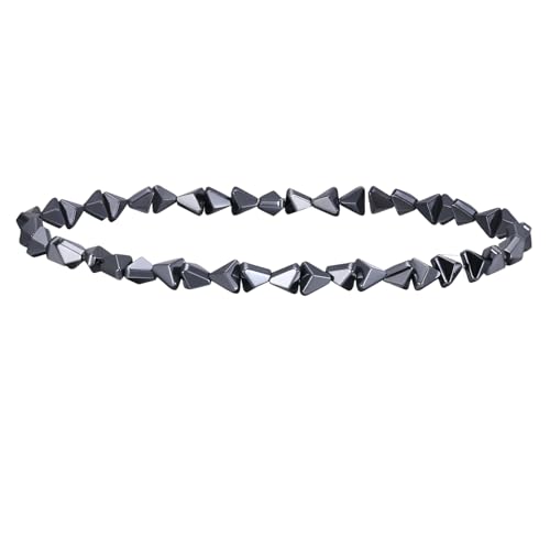 Schwarze Dreieck Perlen Armbänder für Männer Frauen Stretch Unisex Gallenstein Handgemachte Hämatit Armband Schmuck Geburtstagsgeschenke von Hao Wu Xuan