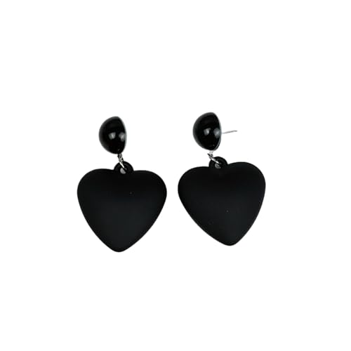 Schwarze herzförmige Ohrringe Herz Ohrringe Aretes Mujer Moda Aros Para Ohrring für Mädchen De Colgantes Frauen Pendientes Negros von Hao Wu Xuan