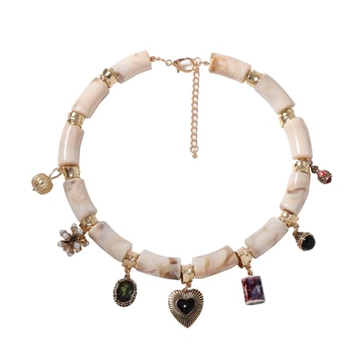 Schwere Anhänger Halskette Für Frauen Zylinderförmige Perlen Modeschmuck Chunky Style Party Accessoires Geschenke 550 von Hao Wu Xuan