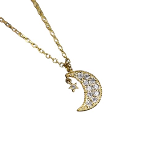 Shining Moon Stern Anhänger Halskette Anmutige Dame Verlobung Accessoires mit hellem Kubisch exquisiten Schmuck Geschenk von Hao Wu Xuan