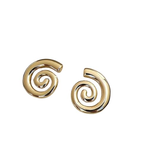 Silberfarbe glänzende Vortex Ohrstecker INS einfache spiralförmige Textur geometrische Ohrringe für Damen Trendiger Strandschmuck von Hao Wu Xuan