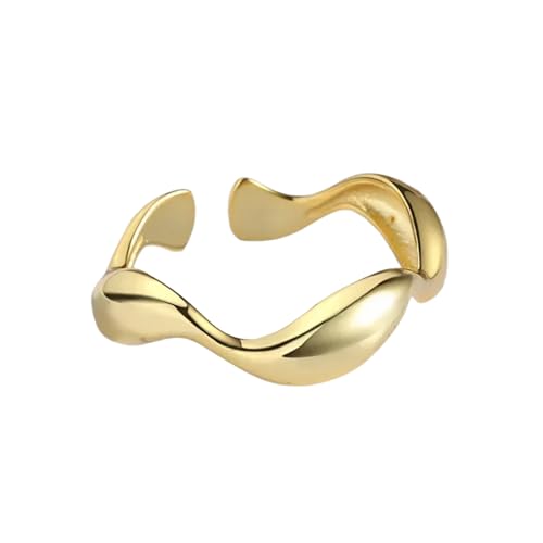 Silberfarbe kreative handgemachte Ringe für Frauen unregelmäßige Welle glatter Ring minimalistische verstellbare offene Ringe Verlobungsschmuck Silberfarbe kreative handgemachte Ringe für Frauen unregelmäßige Welle glatter Ring minimalistische verstellbare offene Ringe Verlobungsschmuck von Hao Wu Xuan