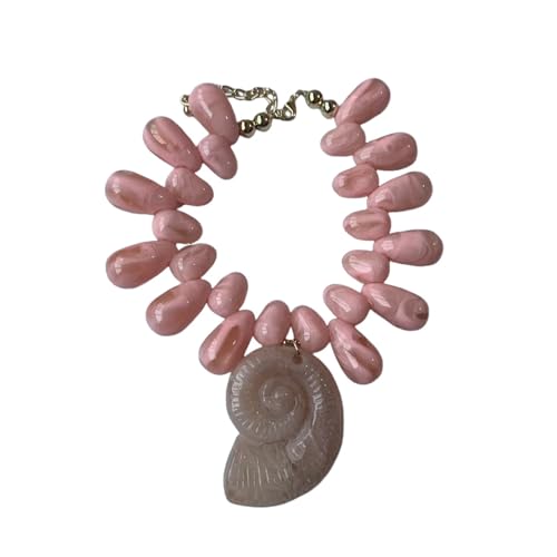 Sommer Bunte Wassertropfen Harz Perle Muschel Anhänger Halskette Übertrieben Schwer Chunky Vintage Schmuck für Frauen von Hao Wu Xuan