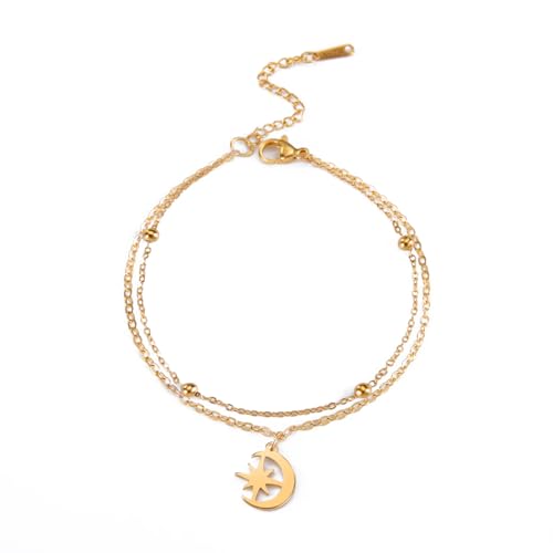 Stern Mond Yoga Symbol Armband Lotus Tai Chi Edelstahl Kette Charm Armbänder für Frauen Hochzeit Schmuck Freund Geschenk von Hao Wu Xuan