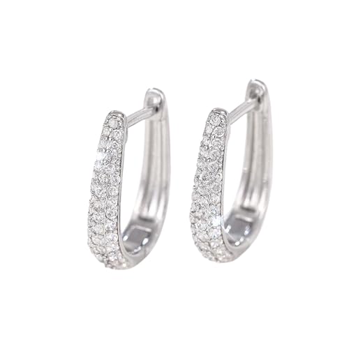 Stilvolle silberne Farbe U-förmige Ohrringe weiblicher Modeschmuck mit brillanten modernen Luxus täglichen Accessoires von Hao Wu Xuan