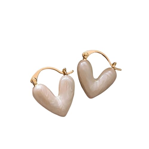 Trendige Herz Ohrstecker für Frauen Koreanische Elegante Licht Luxus Liebe Ohrhänger Mode Einfache Schmuck Mädchen Geschenk von Hao Wu Xuan