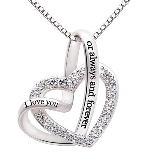 Trendige Lady Heart Anhänger Halskette Zarter Liebesschmuck Silberfarbe Kubische Accessoires für die Verlobungszeremonie von Hao Wu Xuan