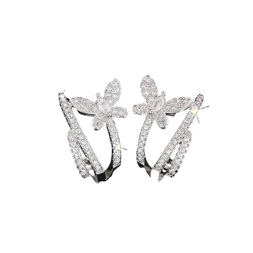 Trendige tägliche Schleife Ohrringe Dame zarte Schmetterling Accessoires Mode Gold Farbe/Silber Farbe Schmuck für Frauen von Hao Wu Xuan