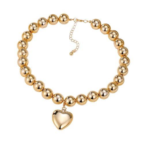 Übertriebene Goth Große Runde Perlen Kette Halskette für Frauen Punk Chunky Heavy Short Choker Schmuck von Hao Wu Xuan