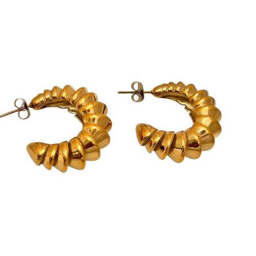 Vergoldete Vintage-polierte Super-Glanz-Zahnrad-Ohrringe einzigartiger hypoallergener Edelstahl-Pendlerschmuck Vergoldete Vintage-polierte Super-Glanz-Zahnrad-Ohrringe einzigartiger hypoallergener Edelstahl-Pendlerschmuck von Hao Wu Xuan