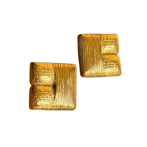 Vergoldete hypoallergene Vintage Quadrat Mittelalter Hofbrot Ohrringe Edelstahl Frauen Schmuck von Hao Wu Xuan