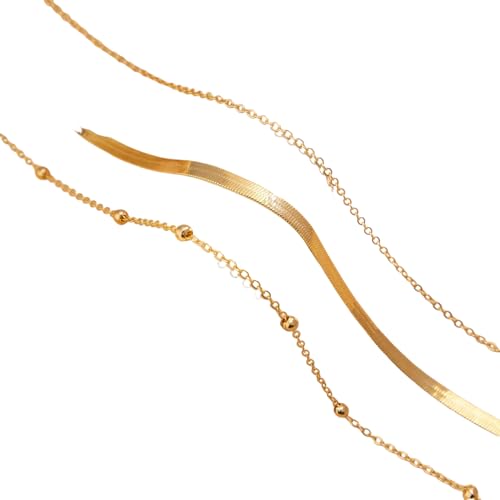 Vintage Gold Farbe Flache Schlangenkette Bauch Taille Kette Damen Boho Einfacher Gürtel Körperschmuck Sommer Bikini Accessoires von Hao Wu Xuan