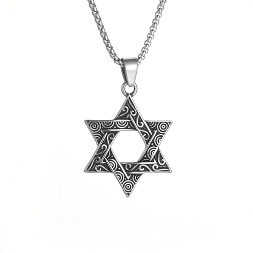Vintage Jüdischer Davidstern Anhänger Halskette Männer Frauen Jüdischer Hebräischer Glaube Amulett Schmuck Geschenk von Hao Wu Xuan