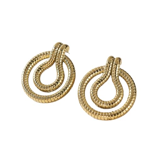 Vintage Neo Gothic Super Glanz Schlange Knochen Ohrringe Vergoldet Hypoallergen Edelstahl Büro Schmuck Frau von Hao Wu Xuan