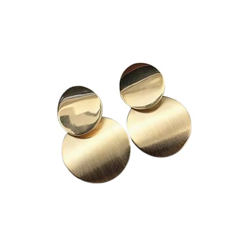 Vintage Pailletten Runde Ohrhänger für Frauen Gold Farbe Unregelmäßige Geometrische Punk Tropfen Ohrring Schmuck Geschenk von Hao Wu Xuan