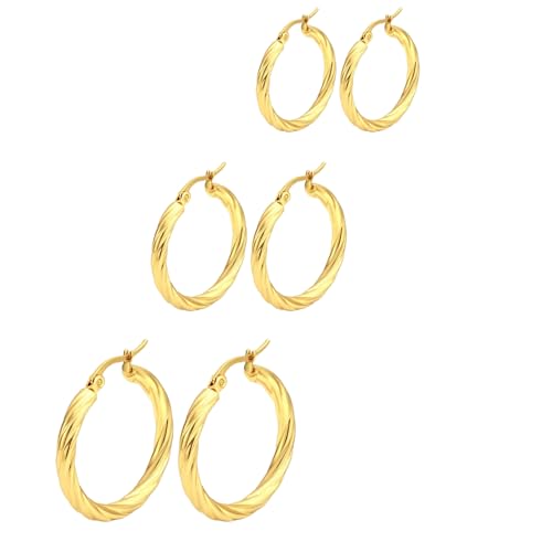 Vintage Twisted Creolen für Frauen Edelstahl Twist Ohrschnalle Stapelbare Kreis Creolen Party Schmuck von Hao Wu Xuan