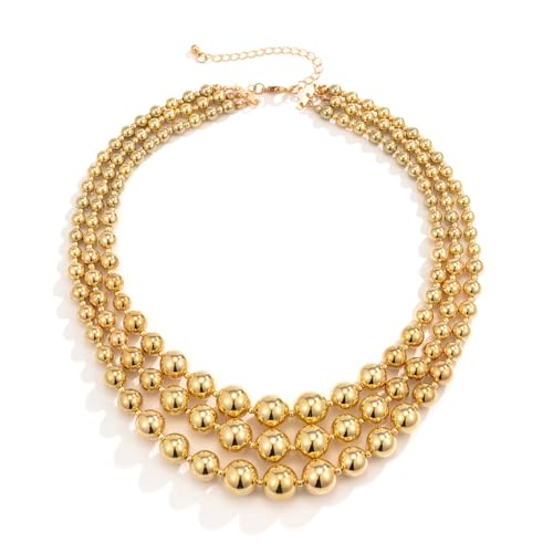 Vintage Übertriebene mehrschichtige Schlüsselbeinkette Halskette Halskette für Frauen Chunky Thick Clavicle Halsketten Charm Bankett Schmuck von Hao Wu Xuan