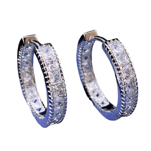 Volle quadratische CZ Creolen für Frauen Mode Luxus Damenohrzubehör Alltag Party Vielseitiger Schmuck von Hao Wu Xuan