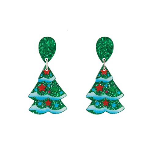 Weihnachtsbaum Ohrstecker Ohrring für Frauen Schmuck Grün Blau Rot Socke Handschuh Blume Stern baumeln Durchbohrtes Geschenk von Hao Wu Xuan