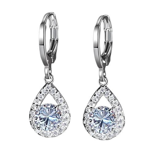 Weiß/Blau/Grün/Rot CZ Ohrhänger Frauen Mode Birne Form Charme Silberfarbe Einfache Stilvolle Weibliche Ohrschmuck Weiß/Blau/Grün/Rot CZ Ohrhänger Frauen Mode Birne Form Charme Silberfarbe Einfache Stilvolle Weibliche Ohrschmuck von Hao Wu Xuan