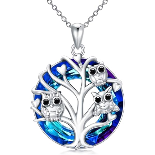 Wunderschöne blaue Ring Kristall Baum des Lebens Eule Anhänger Halskette für Frauen Mode Damen Familie Gedenkschmuck Halskette Geschenke Wunderschöne blaue Ring Kristall Baum des Lebens Eule Anhänger Halskette für Frauen Mode Damen Familie Gedenkschmuck Halskette Geschenke von Hao Wu Xuan