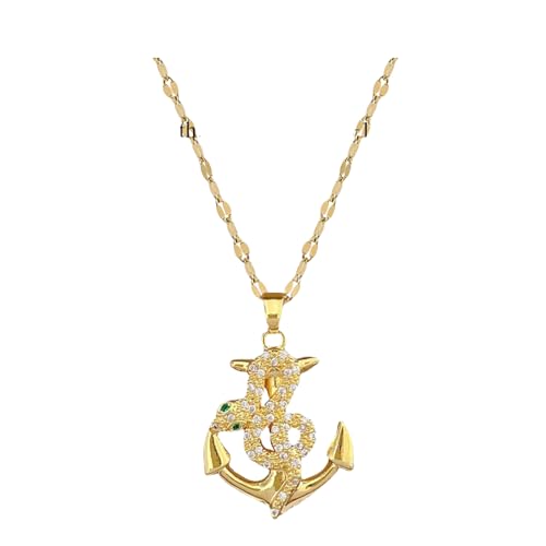 Wunderschöne coole Schlange Anker Zirkon Anhänger Männer Halskette für Frauen Mode Goldene Bambus Kette Schmuck Party Geschenk von Hao Wu Xuan