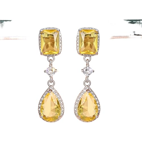 Wunderschöne gelb/rosa kubische Ohrringe für Frauen Temperament Elegante weibliche Accessoires Modeschmuck von Hao Wu Xuan