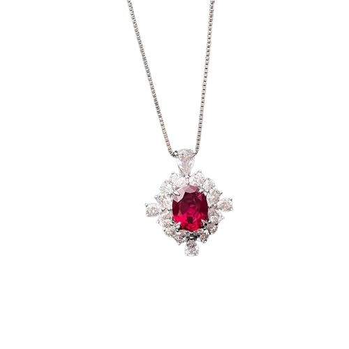 Zarte Anhänger Halskette mit roter CZ kreative anmutige sanfte Hochzeitsaccessoires für Frauen brillanter Partyschmuck von Hao Wu Xuan