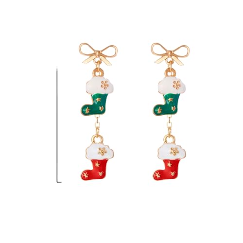 Zierliche Kristall Weihnachten Baum Glocke Bowknot Ohrstecker für Frauen Schmuck Quaste baumeln Hut Socke Stiefel Piercing Party Geschenk von Hao Wu Xuan