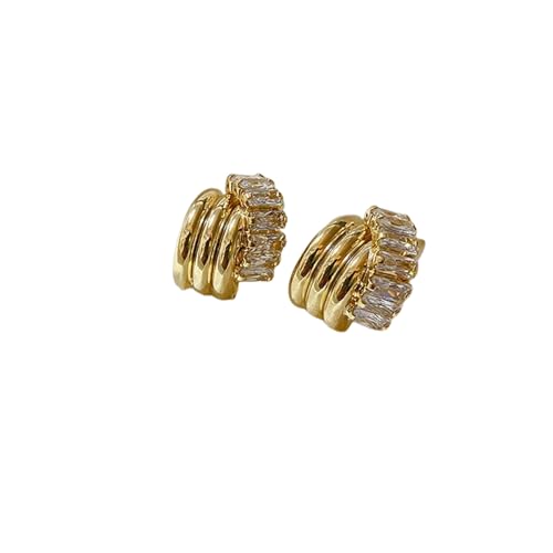 Zirkon Twist Knoten Ohrringe Für Frauen Mode Gold Farbe Retro Ohrstecker Strass Geschenk Koreanischer Schmuck von Hao Wu Xuan