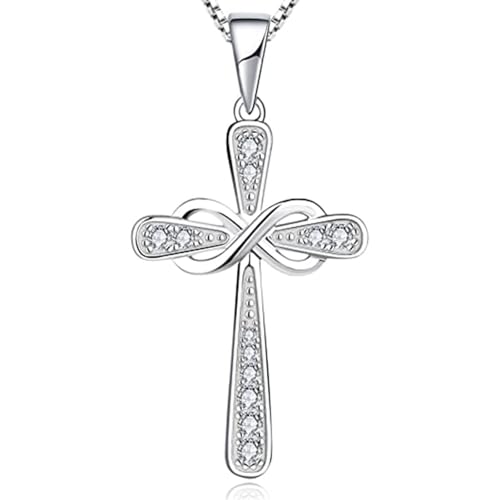ly entworfen Kreuz Anhänger Infinity Liebe Halskette für Frauen Luxus Trend Hochzeitsaccessoires Silber Farbe Chic Schmuck von Hao Wu Xuan