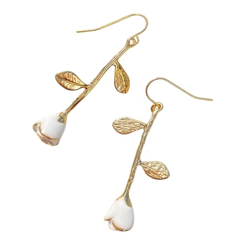 ly gestaltete Rosenblüten-Ohrringe für Frauen Emaille-Ohrringe Kreativer Ohrschmuck Statement-Schmuck von Hao Wu Xuan
