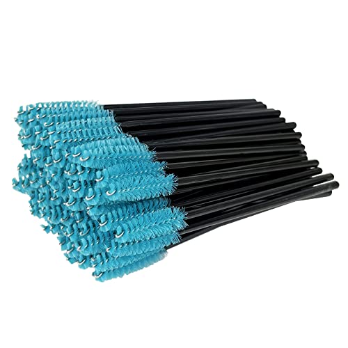 Haobase 100 Einweg-Wimpernpinsel, Mascara-Zauberstäbe, Augenbrauenpinsel, Make-up-Pinsel, Werkzeug (schwarz-blau) von Haobase