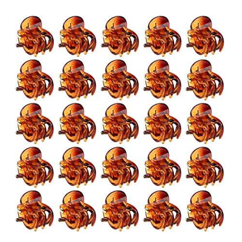 Haobase Mini-Haarklammern, Kunststoff, Haarschmuck für Damen und Mädchen, Braun, 25 Stück Haobase Mini-Haarklammern, Kunststoff, Haarschmuck für Damen und Mädchen, Braun, 25 Stück von Haobase