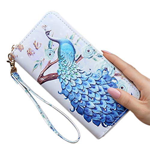 Haodou Pfau-Geldbörse Brieftasche PU Leder Geldbörse Portemonnaie Brieftasche niedlicher Münzengeldbeutel Für Kinder, Mädchen, Jungen, Freunde(Lila) von Haodou