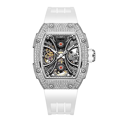 Haofa Automatikuhr für Damen, Gypsophila-Gehäuse, doppelseitig, Hohle Damenuhr, Saphir, leuchtende wasserdichte Uhr, Business Casual Fashion, 1909L Weiss Haofa Automatikuhr für Damen, Gypsophila-Gehäuse, doppelseitig, Hohle Damenuhr, Saphir, leuchtende wasserdichte Uhr, Business Casual Fashion, 1909L Weiss von Haofa