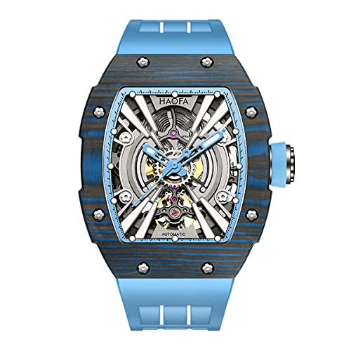 Haofa Automatische Mechanische Herrenuhr Skeleton Carbon Fiber Uhr Leuchtend Wasserdicht Business Sport Automatikuhr für Herren 1906 Blau Haofa Automatische Mechanische Herrenuhr Skeleton Carbon Fiber Uhr Leuchtend Wasserdicht Business Sport Automatikuhr für Herren 1906 Blau von Haofa