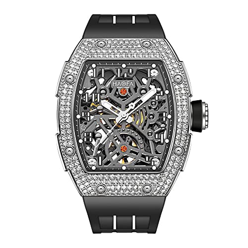 Haofa Automatische Mechanische Herrenuhr Skeleton Double-Side Hollow Dial Watch Diamantgehäuse Saphirspiegel Leuchtende wasserdichte Sportuhren für Herren 1923S Schwarz Haofa Automatische Mechanische Herrenuhr Skeleton Double-Side Hollow Dial Watch Diamantgehäuse Saphirspiegel Leuchtende wasserdichte Sportuhren für Herren 1923S Schwarz von Haofa