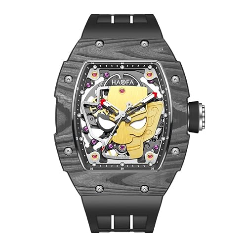 Haofa Automatische Mechanische Herrenuhr Skeleton Sanxingdui Golden Face Dail Carbon Fiber Lünette Leuchtende Armbanduhr Saphir Wasserdicht Luxus Business Casual Watch für Herren 1969 Schwarz Haofa Automatische Mechanische Herrenuhr Skeleton Sanxingdui Golden Face Dail Carbon Fiber Lünette Leuchtende Armbanduhr Saphir Wasserdicht Luxus Business Casual Watch für Herren 1969 Schwarz von Haofa