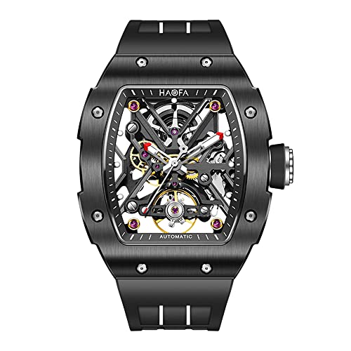 Haofa Automatische mechanische Uhr für Herren, Keramiklünette, Skelettuhr, Saphir, Leuchtend, wasserdicht, Business-Sport, Selbstaufzugsuhr, 1988 Schwarz Haofa Automatische mechanische Uhr für Herren, Keramiklünette, Skelettuhr, Saphir, Leuchtend, wasserdicht, Business-Sport, Selbstaufzugsuhr, 1988 Schwarz von Haofa