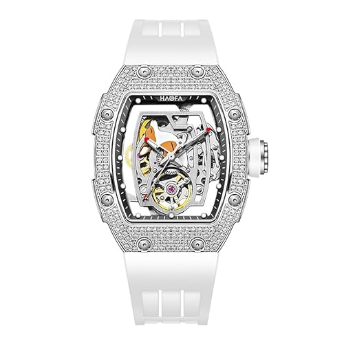 Haofa Damenuhr, Diamant-Lünette, süßes Känguru-Zifferblatt, automatische mechanische Uhr, ausgehöhlter Saphir, wasserdicht, leuchtende Uhr, 1992, Weiß Haofa Damenuhr, Diamant-Lünette, süßes Känguru-Zifferblatt, automatische mechanische Uhr, ausgehöhlter Saphir, wasserdicht, leuchtende Uhr, 1992, Weiß von Haofa