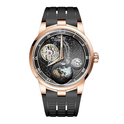 Haofa Karussell Schwungrad Mechanische Uhr Double Spring Fantasy Sky Uhr Sapphire wasserdichte Karusselluhr 80H Gangreserve Handaufzug Herrenuhr mechanisch 1952 Roségold Schwarz Haofa Karussell Schwungrad Mechanische Uhr Double Spring Fantasy Sky Uhr Sapphire wasserdichte Karusselluhr 80H Gangreserve Handaufzug Herrenuhr mechanisch 1952 Roségold Schwarz von Haofa