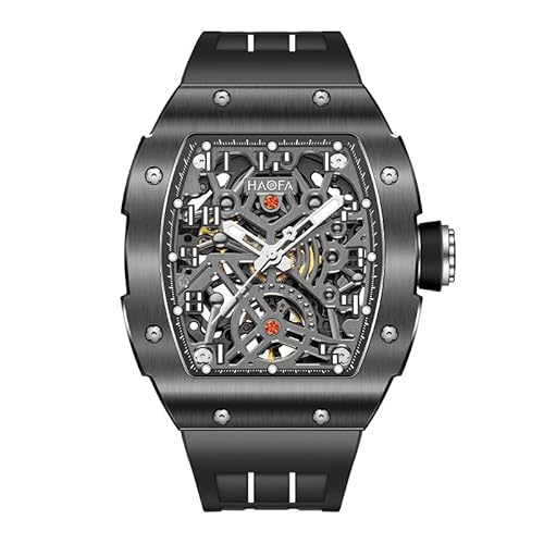 Haofa Skeleton automatische mechanische Uhr für Männer, Doppelseitiges Hohlzifferblatt Edelstahl Saphir Leuchtend wasserdicht Herrenuhr, normal Business Casual, 1980A Schwarz Haofa Skeleton automatische mechanische Uhr für Männer, Doppelseitiges Hohlzifferblatt Edelstahl Saphir Leuchtend wasserdicht Herrenuhr, normal Business Casual, 1980A Schwarz von Haofa