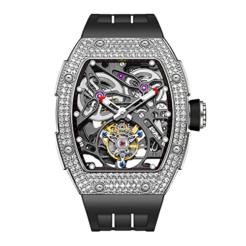 Haofa Tourbillon Uhr Luxus Tonneau Diamantgehäuse Skeleton Automatik Mechanische Uhr Saphir Wasserdicht Leuchtend Selbstaufzug Herrenuhr 1901-1S Schwarz Haofa Tourbillon Uhr Luxus Tonneau Diamantgehäuse Skeleton Automatik Mechanische Uhr Saphir Wasserdicht Leuchtend Selbstaufzug Herrenuhr 1901-1S Schwarz von Haofa
